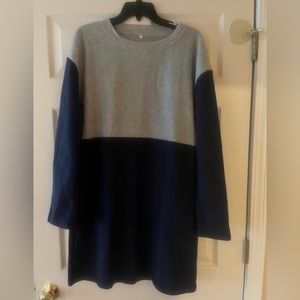 New fleece dress navy and gray
